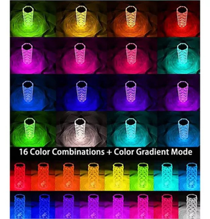 Lampara Cilindrica De Cristal RGB