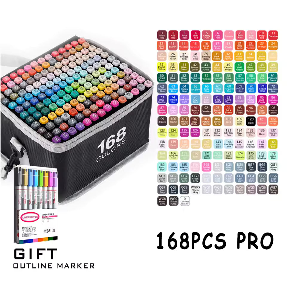 Plumones Set 168 Markers